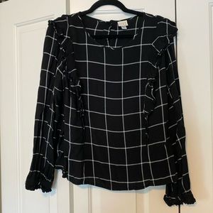 Target Lightly worn Black with white Strips blouse